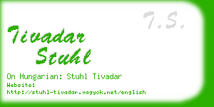 tivadar stuhl business card